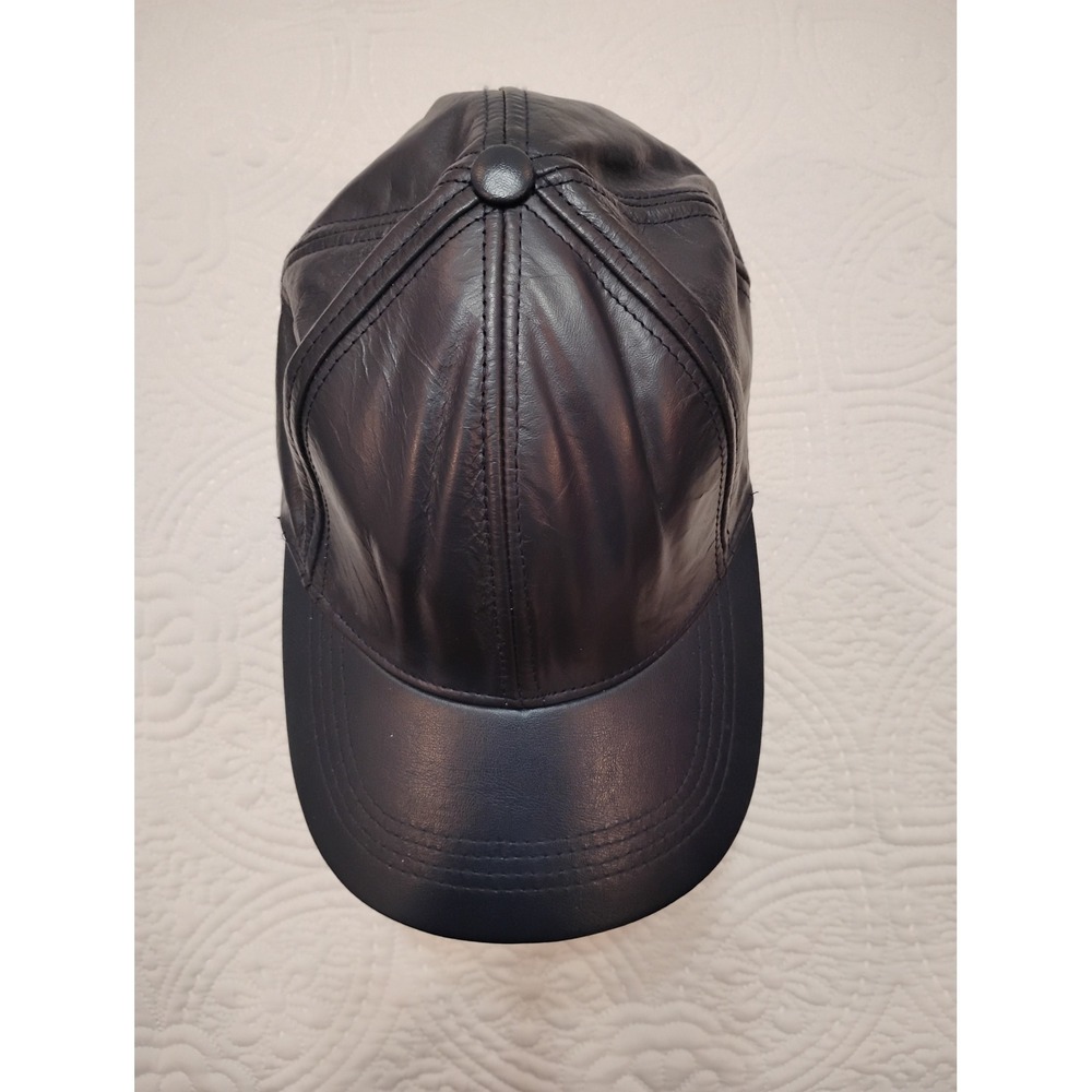 Blue Leather Cap - Picture 1 of 3